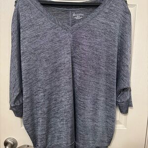 Lane Bryant Charcoal V-Neck Top